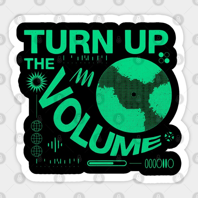 Turn The Volume Up Electric Pulse Sticker by Shit Post Hero